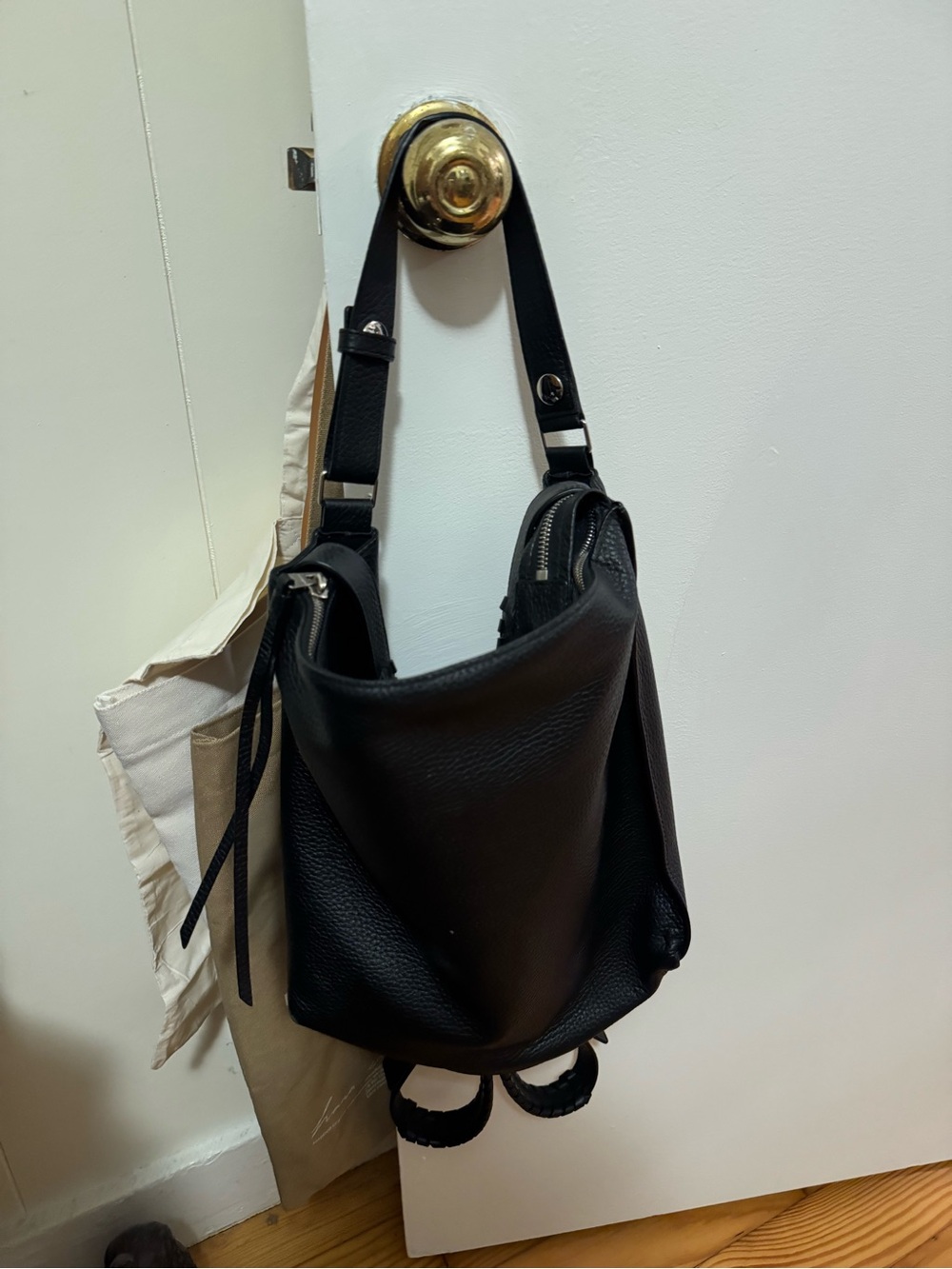 All Saints Black Leather Kita Backpack